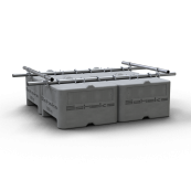 Concrete weight | SETs | SET 3 consisting of: | 4 x concrete erecting device 600Kg (part-no. 3F120) | 2 x connecting tube for concrete weights (part-no. 34822) | 2 x connecting tube for concrete weights (part-no. 34813) | 4 x standard coupling BB (part-no. 3F120-5)